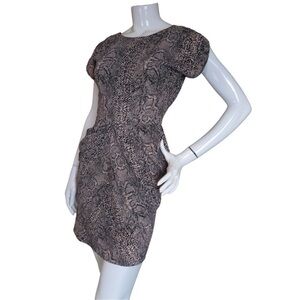 Guess Snakeskin Print Tulip Hem Dress